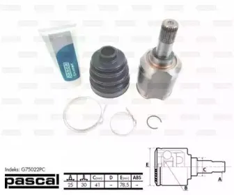 G75022PC PASCAL Шарнирный комплект, приводной вал G75022PC PASCAL Шарнирный комплект, приводной вал
