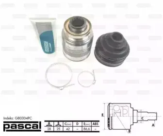 G80304PC PASCAL Шарнирный комплект, приводной вал G80304PC PASCAL Шарнирный комплект, приводной вал