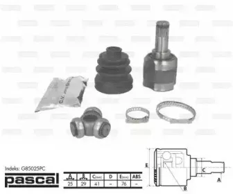 G85025PC PASCAL Шарнирный комплект, приводной вал G85025PC PASCAL Шарнирный комплект, приводной вал