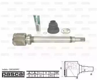 G8G009PC PASCAL Шарнирный комплект, приводной вал G8G009PC PASCAL Шарнирный комплект, приводной вал