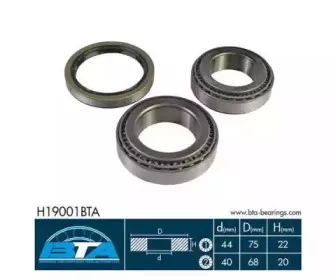 H19001BTA BTA Комплект подшипника ступицы колеса H19001BTA BTA Комплект подшипника ступицы колеса