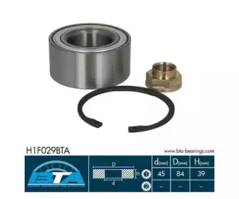 H1F029BTA BTA Комплект подшипника ступицы колеса H1F029BTA BTA Комплект подшипника ступицы колеса