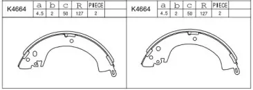 K4664 ASIMCO Комплект тормозных колодок K4664 ASIMCO Комплект тормозных колодок