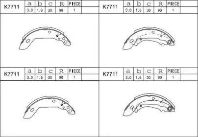 K7711 ASIMCO Комплект тормозных колодок K7711 ASIMCO Комплект тормозных колодок