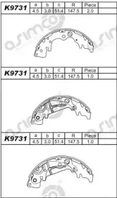 K9731 ASIMCO Комплект тормозных колодок K9731 ASIMCO Комплект тормозных колодок