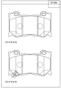 KD11064 ASIMCO Комплект тормозных колодок, дисковый тормоз KD11064 ASIMCO Комплект тормозных колодок, дисковый тормоз