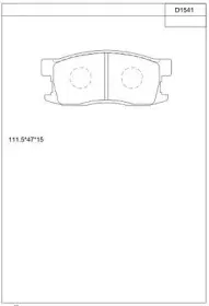 KD1541 ASIMCO Комплект тормозных колодок, дисковый тормоз KD1541 ASIMCO Комплект тормозных колодок, дисковый тормоз