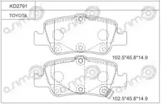 KD2791 ASIMCO Комплект тормозных колодок, дисковый тормоз KD2791 ASIMCO Комплект тормозных колодок, дисковый тормоз
