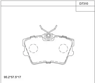 KD7310 ASIMCO Комплект тормозных колодок, дисковый тормоз KD7310 ASIMCO Комплект тормозных колодок, дисковый тормоз