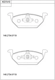 KD7410 ASIMCO Комплект тормозных колодок, дисковый тормоз KD7410 ASIMCO Комплект тормозных колодок, дисковый тормоз