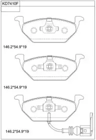KD7410F ASIMCO Комплект тормозных колодок, дисковый тормоз KD7410F ASIMCO Комплект тормозных колодок, дисковый тормоз
