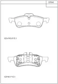 KD7543 ASIMCO Комплект тормозных колодок, дисковый тормоз KD7543 ASIMCO Комплект тормозных колодок, дисковый тормоз