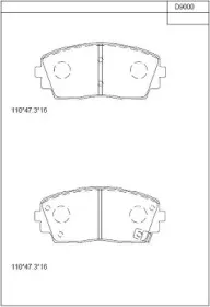 KD9000 ASIMCO Комплект тормозных колодок, дисковый тормоз KD9000 ASIMCO Комплект тормозных колодок, дисковый тормоз