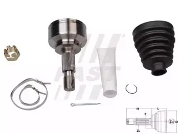 FT25090K FAST Шарнирный комплект, приводной вал FT25090K FAST Шарнирный комплект, приводной вал