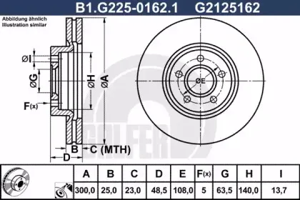 B1.G225-0162.1 GALFER Тормозной диск B1.G225-0162.1 GALFER Тормозной диск