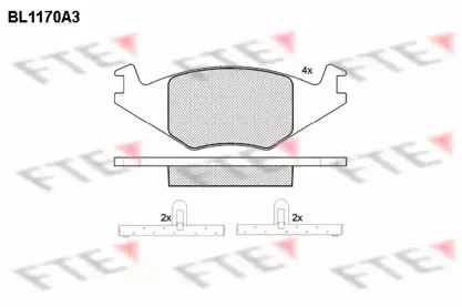 BL1170A3 FTE Комплект тормозных колодок, дисковый тормоз BL1170A3 FTE Комплект тормозных колодок, дисковый тормоз