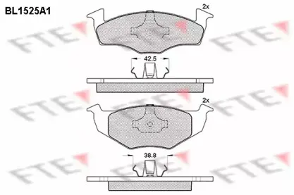 BL1525A1 FTE Комплект тормозных колодок, дисковый тормоз BL1525A1 FTE Комплект тормозных колодок, дисковый тормоз