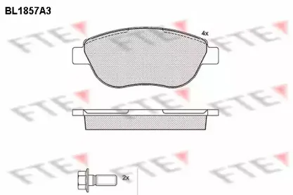 BL1857A3 FTE Комплект тормозных колодок, дисковый тормоз BL1857A3 FTE Комплект тормозных колодок, дисковый тормоз