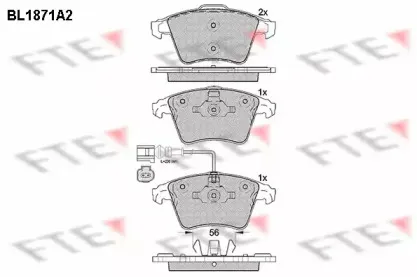 BL1871A2 FTE Комплект тормозных колодок, дисковый тормоз BL1871A2 FTE Комплект тормозных колодок, дисковый тормоз