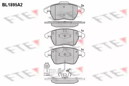 BL1895A2 FTE Комплект тормозных колодок, дисковый тормоз BL1895A2 FTE Комплект тормозных колодок, дисковый тормоз
