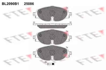 BL2090B1 FTE Комплект тормозных колодок, дисковый тормоз BL2090B1 FTE Комплект тормозных колодок, дисковый тормоз