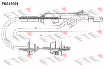 FKS18001 FTE Трос, управление сцеплением FKS18001 FTE Трос, управление сцеплением