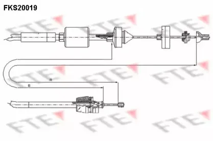 FKS20019 FTE Трос, управление сцеплением FKS20019 FTE Трос, управление сцеплением