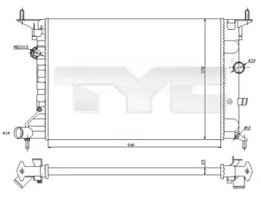 725-0026-R TYC Радиатор, охлаждение двигателя 725-0026-R TYC Радиатор, охлаждение двигателя