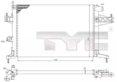 725-0033 TYC Радиатор, охлаждение двигателя 725-0033 TYC Радиатор, охлаждение двигателя
