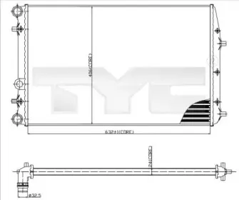 737-0042 TYC Радиатор, охлаждение двигателя 737-0042 TYC Радиатор, охлаждение двигателя