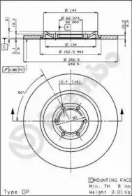 08.1987.10 BREMBO Тормозной диск 08.1987.10 BREMBO Тормозной диск