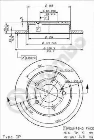 08.5443.20 BREMBO Тормозной диск 08.5443.20 BREMBO Тормозной диск