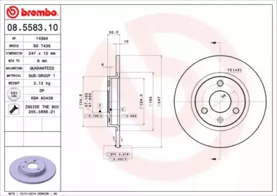 08.5583.10 BREMBO Тормозной диск 08.5583.10 BREMBO Тормозной диск