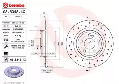 08.B348.4X BREMBO Тормозной диск 08.B348.4X BREMBO Тормозной диск