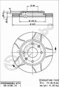 09.5196.75 BREMBO Тормозной диск 09.5196.75 BREMBO Тормозной диск