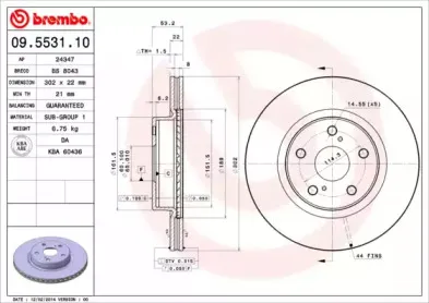 09553110 BREMBO Тормозной диск 09553110 BREMBO Тормозной диск