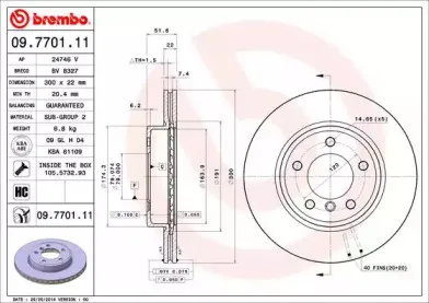 09.7701.11 BREMBO Тормозной диск 09.7701.11 BREMBO Тормозной диск
