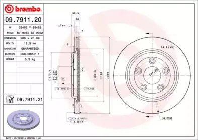 09.7911.20 BREMBO Тормозной диск 09.7911.20 BREMBO Тормозной диск