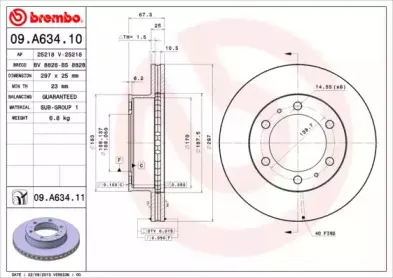 09.A634.10 BREMBO Тормозной диск 09.A634.10 BREMBO Тормозной диск