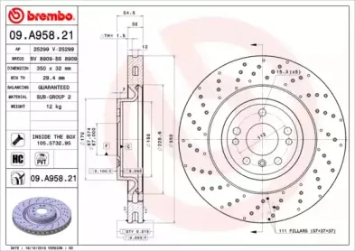 09.A958.21 BREMBO Тормозной диск 09.A958.21 BREMBO Тормозной диск