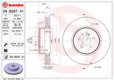 09.B287.41 BREMBO Тормозной диск 09.B287.41 BREMBO Тормозной диск