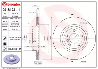 09.R122.11 BREMBO Тормозной диск 09.R122.11 BREMBO Тормозной диск