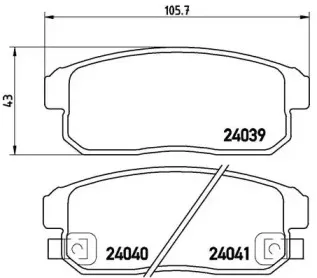 P 10 005 BREMBO Комплект тормозных колодок, дисковый тормоз P 10 005 BREMBO Комплект тормозных колодок, дисковый тормоз