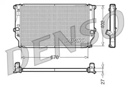 DRM50025 DENSO Радиатор, охлаждение двигателя DRM50025 DENSO Радиатор, охлаждение двигателя