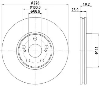 MDC1684 MINTEX Тормозной диск MDC1684 MINTEX Тормозной диск