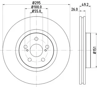 MDC1695 MINTEX Тормозной диск MDC1695 MINTEX Тормозной диск