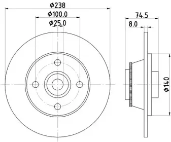 MDC1998 MINTEX Тормозной диск MDC1998 MINTEX Тормозной диск