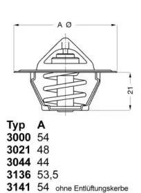 3136.88D50 WAHLER Термостат, охлаждающая жидкость 3136.88D50 WAHLER Термостат, охлаждающая жидкость