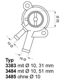 3484.87D WAHLER Термостат, охлаждающая жидкость 3484.87D WAHLER Термостат, охлаждающая жидкость