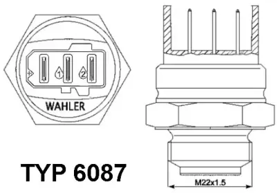 6087.87D WAHLER Термовыключатель, вентилятор радиатора 6087.87D WAHLER Термовыключатель, вентилятор радиатора